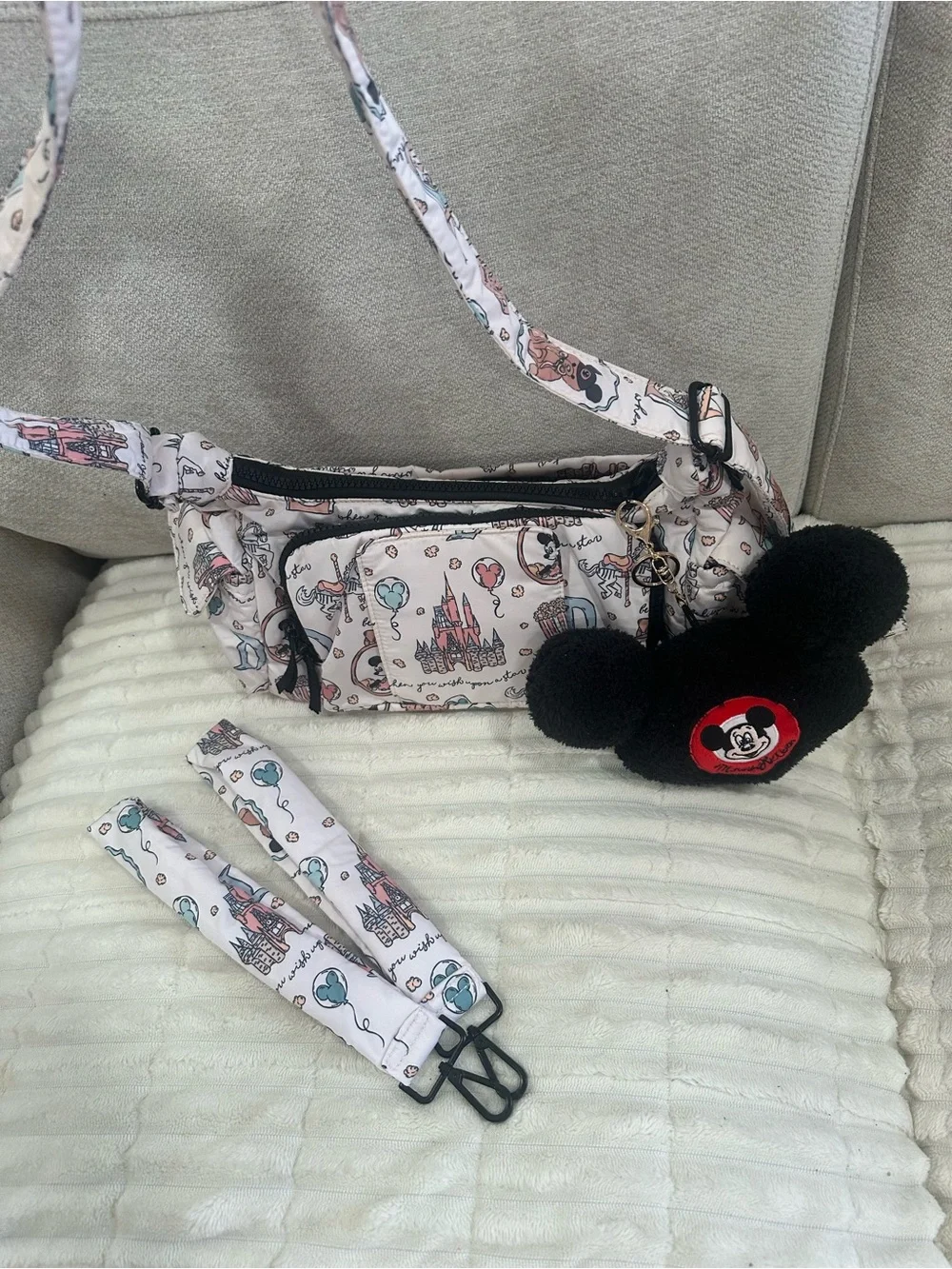 Disney-Inspired Stroller Caddy | Crossbody Purse | Mickey Hat Charm